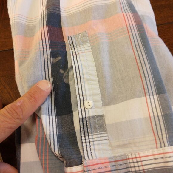 Levi's shirt mens L Large multicolor plaid long sleeve white tab button - Picture 8 of 9